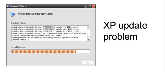 XP updates broken…..